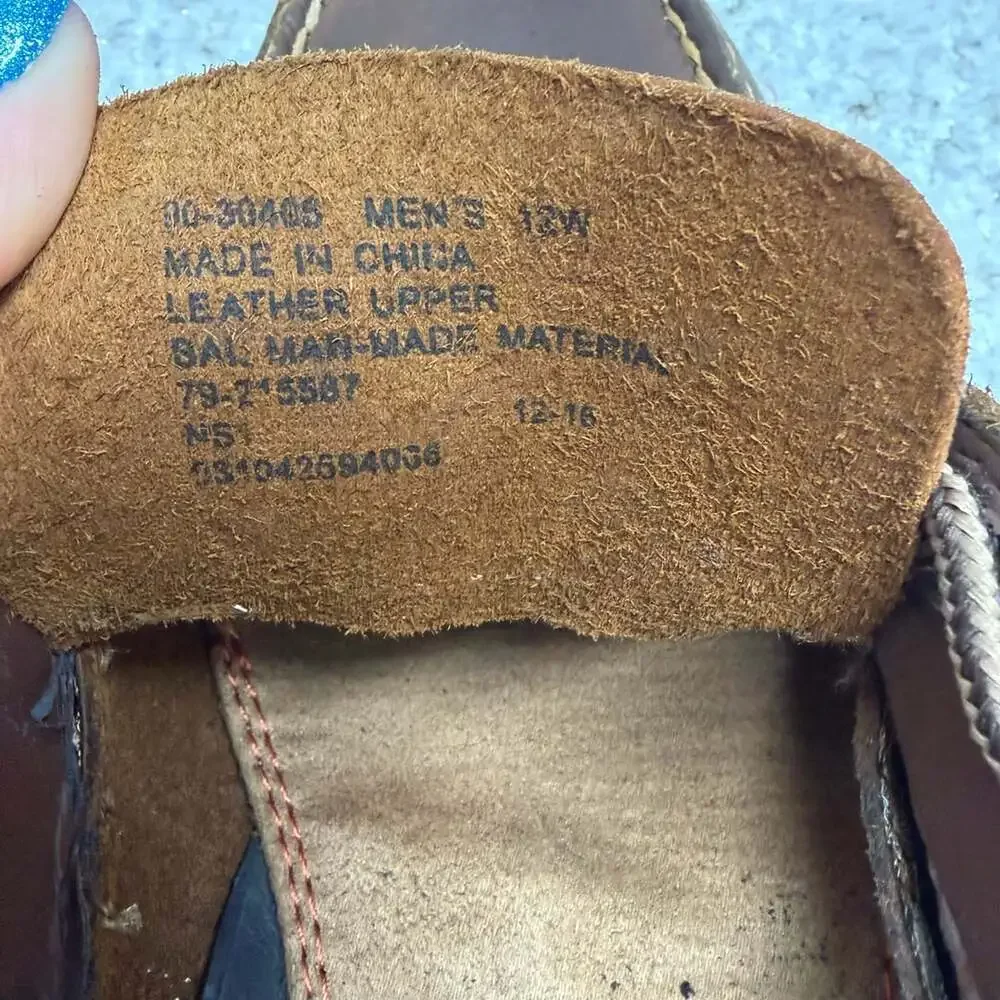 Dockers Vargas Boat Shoes Size 12W Brown Leather Casual Loafers Mens Like New